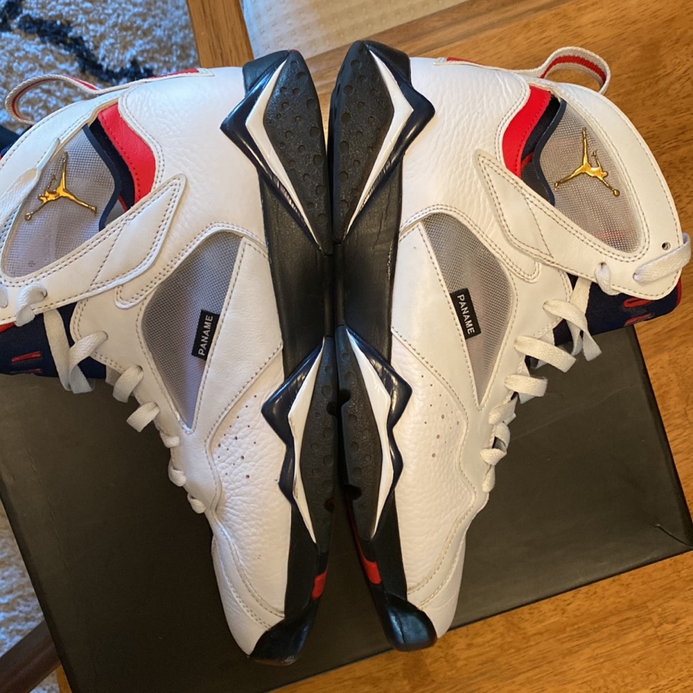 Jordan 7 Athletic Shoes White and Red - Picture 3 of 7